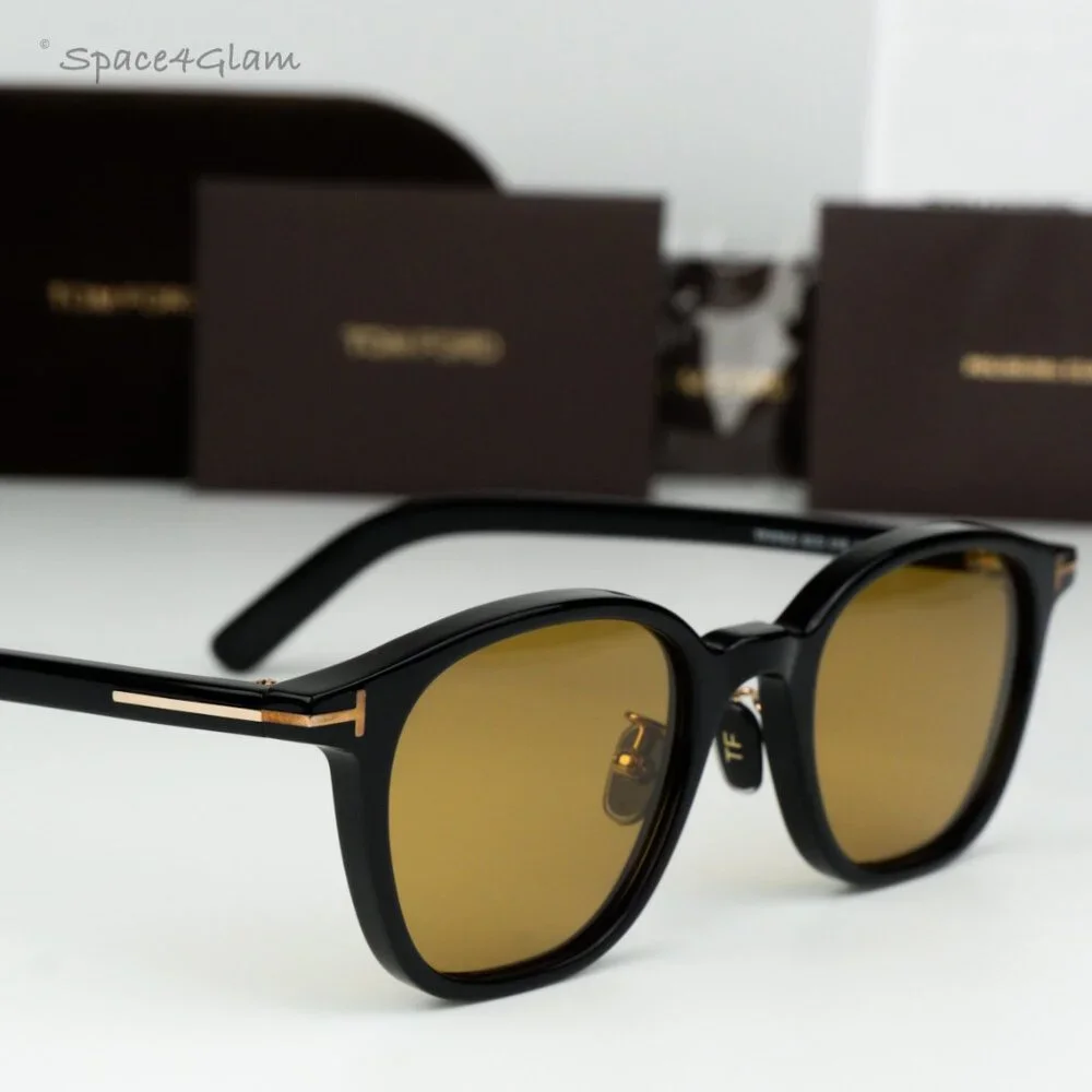 Tom Ford Men Sunglasses Black Light Brown Square FT0978-D/S Eco 01E BRAND NEW
